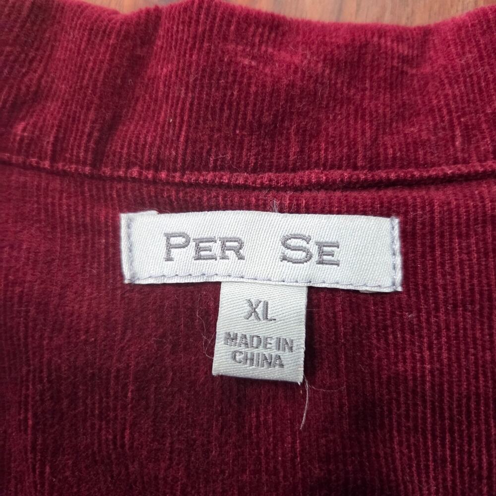 Per Se Deep Red Corduroy Single Button Blazer - image 6